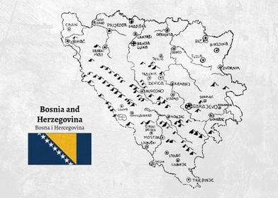 Handdrawn Bosnia Map