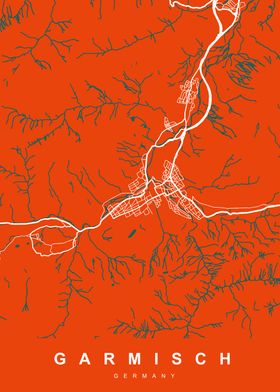 Map GARMISCH GERMANY