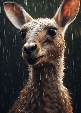 Cute Wet Kangaroo