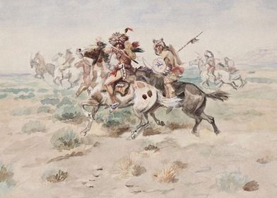 Indian Warriors On Horses