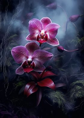 Red and Violet Orchids