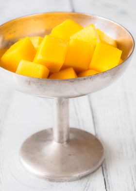 Fresh mango cubes