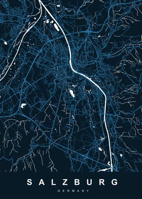 MAP SALZBURG GERMANY 