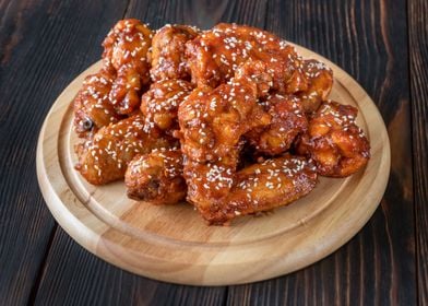 Orange glazed chicken wing