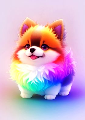 Rainbow Fluffy Puppy