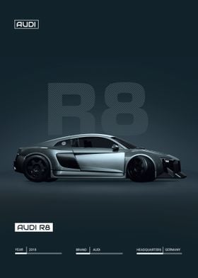 2020 Audi R8 Coupe' Poster, picture, metal print, paint by 21 MXM