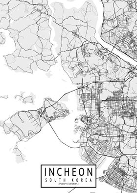 Incheon City Map Light