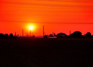 orange red morning sunrise