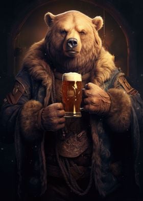 Bear Holding A Beer