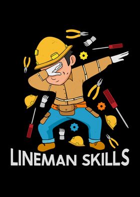 Dabbing Lineman Gift Men