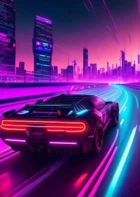 Synth Wave Car