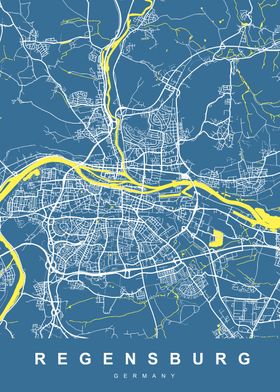 MAP REGENSBURG GERMANY 