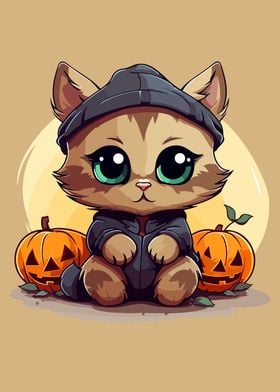 Cat Halloween pumpkin