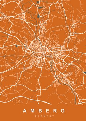 MAP AMBERG GERMANY 