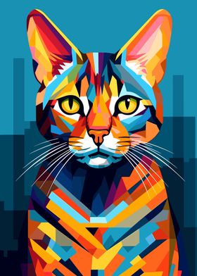 Cat WPAP Pop Art