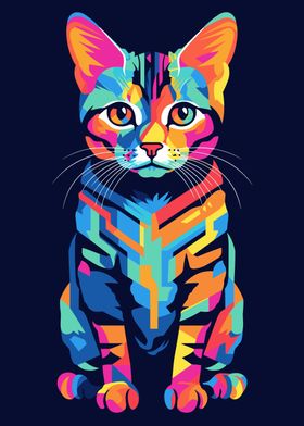 Cat WPAP Pop Art