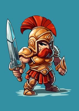 Spartan warrior cartoon  