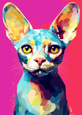 Cat WPAP Pop Art