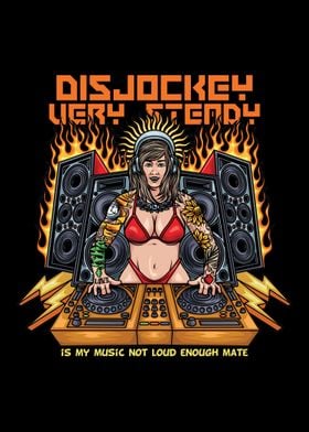 female disc jockey Text