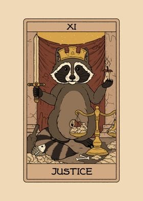 Jutice Raccoons Tarot