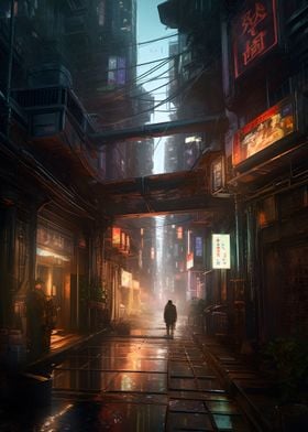 Cyberpunk metropolis