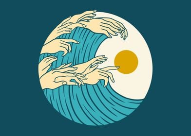 The Great Wave off Hand