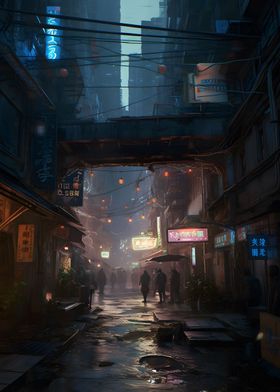 Cyberpunk metropolis