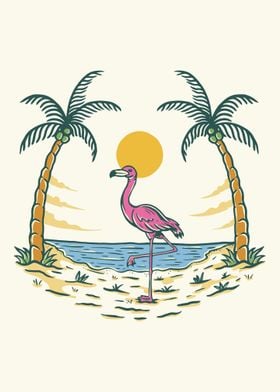 Summer Vibes Flamingo