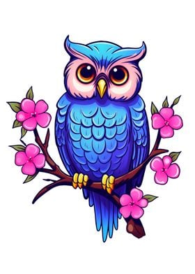 Colorful Cute Mystic Owl