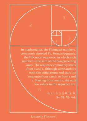 Fibonacci spiral poster 