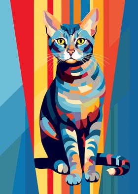 Cat WPAP Pop Art