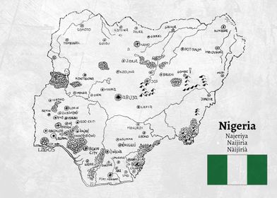 Handdrawn Nigeria Map