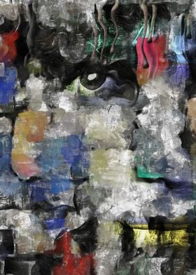Abstract portrait painting