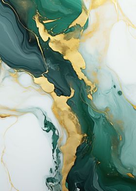 Emerald Green Gold Marble