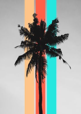 Abstract Palm Tree Art