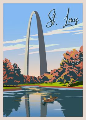St. Louis Cardinals Poster Watercolor Art Print Man Cave Decor