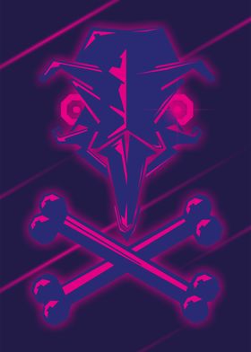 PENGUIN SKULL BLUE MAGENTA