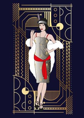 Art Deco style woman 