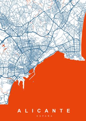 MAP ALICANTE SPAIN