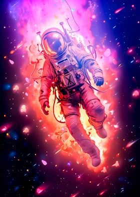 Space Neon Astronaut 