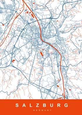 MAP SALZBURG GERMANY 