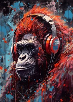 Gorilla Painted Headphones