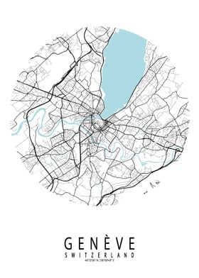 Geneva City Map Circle