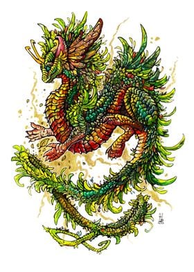 Green nature forest dragon