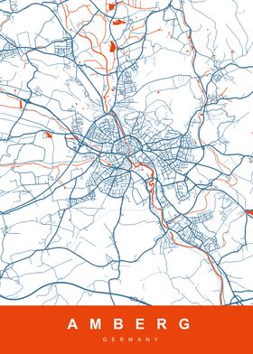 MAP AMBERG GERMANY 