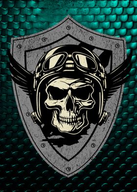 Skull Shield Aviator Blue