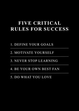 FIVE RULES FOR SUCCESS