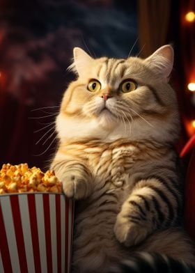 Funny Popcorn Cat