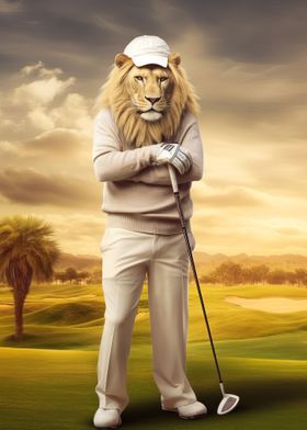 Golf player Lion