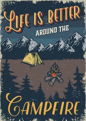 Vintage outdoor camping 